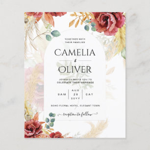 SALE! Boho Burgundy Gold Floral Country Barn Farm Flyer