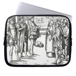 Sale by Town Crier, after a woodcut in 'Praxis Rer Laptop Sleeve