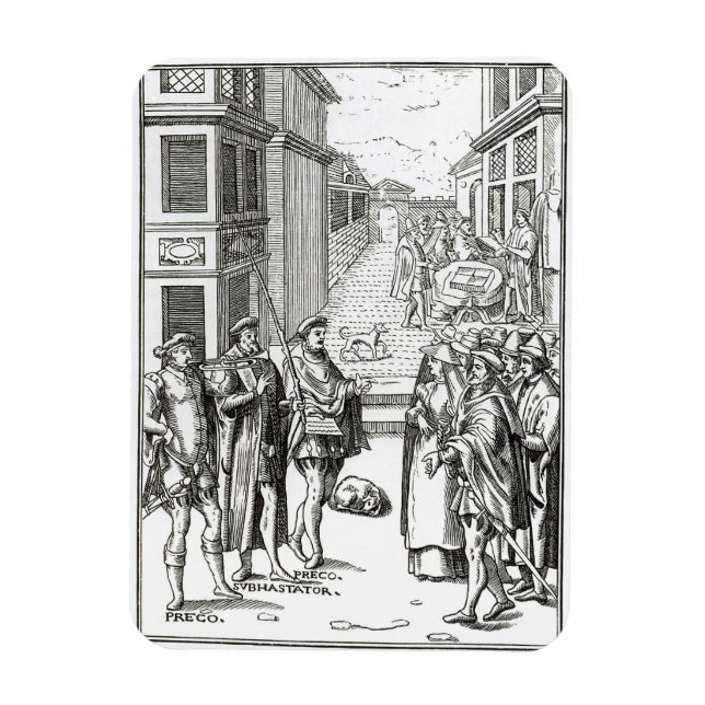 Sale by Town Crier, after a woodcut in 'Praxis Rer Magnet (Vertical)