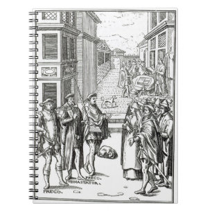 Sale by Town Crier, after a woodcut in 'Praxis Rer Notebook