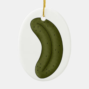 SALE Christmas Pickle Legend Ceramic Ornament