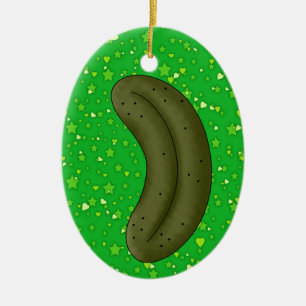 SALE Christmas Pickle Legend Ceramic Ornament
