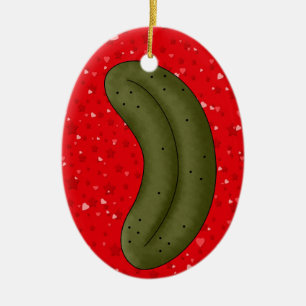 SALE Christmas Pickle Legend Ceramic Tree Decoration