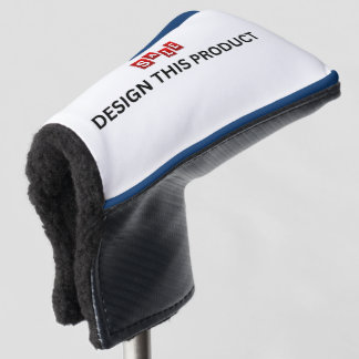 SALE! Golf Putter Head Cover - Blue trim - Custom