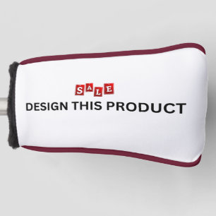 SALE! Golf Putter Head Cover - Burgundy trim