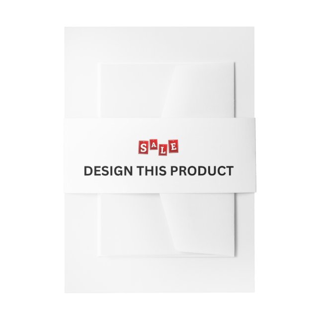 SALE! Invitation Belly Band - Portrait - 25 Pack (Front Example)