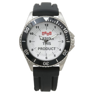 SALE! Men's Watch - Personalised - Black Rubber
