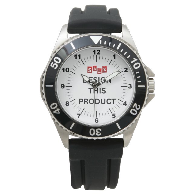 SALE! Men's Watch - Personalised -Protector Black (Front)