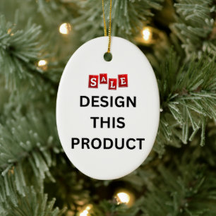 SALE! Ornament - Ceramic Oval - Custom
