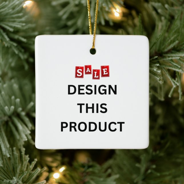 SALE! Ornament - Ceramic Square - Custom (Tree)