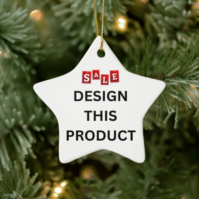 SALE! Ornament - Ceramic Star - Custom (Tree)