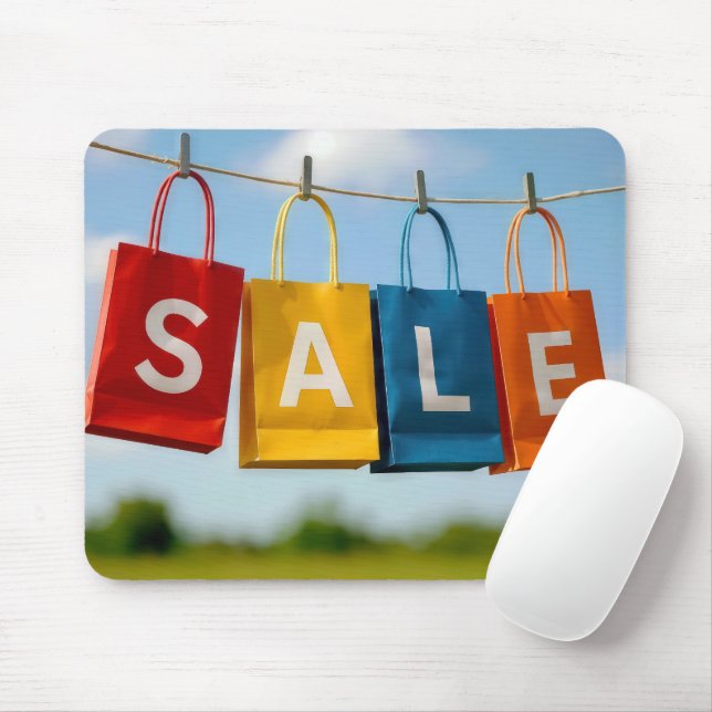 Sale Paper Shopping Bags On Line Mouse Pad (With Mouse)