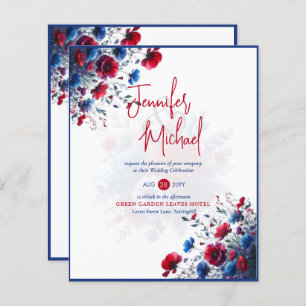 SALE! Red Blue Purple Floral Wedding