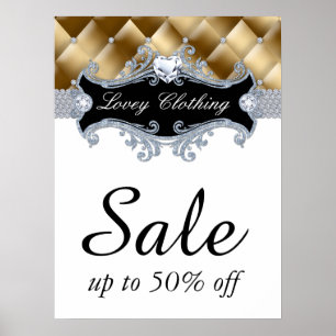 Sale Retail Fashion Jewellery Poster tufted satin