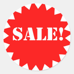 Sale round stickers