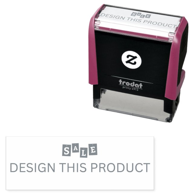 SALE! Rubber Stamp Fuchsia Self Inking - Grey ink (In Situ)