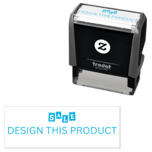 SALE! Rubber Stamp Grey Self Inking - Blue ink