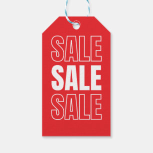 Sale Sale Sale Red And White Retail Merchandise Gift Tags