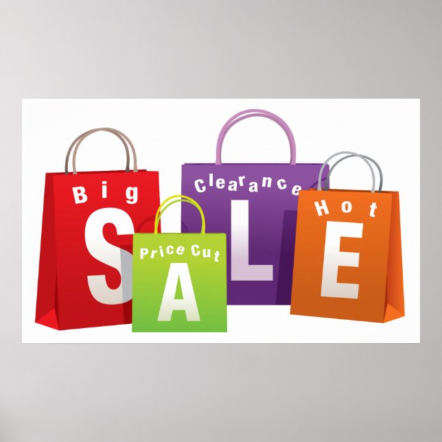 SALE SHOPPING BAGS RETAIL POSTER (Front)