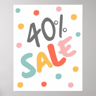 Sale Sign 40% Off, Boutique Sale Sign, Retail Sale