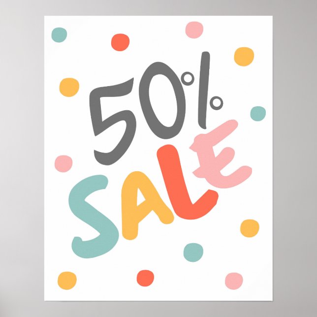 Sale Sign 50% Off, Large Sale Sign, Boutique Sale  (Front)