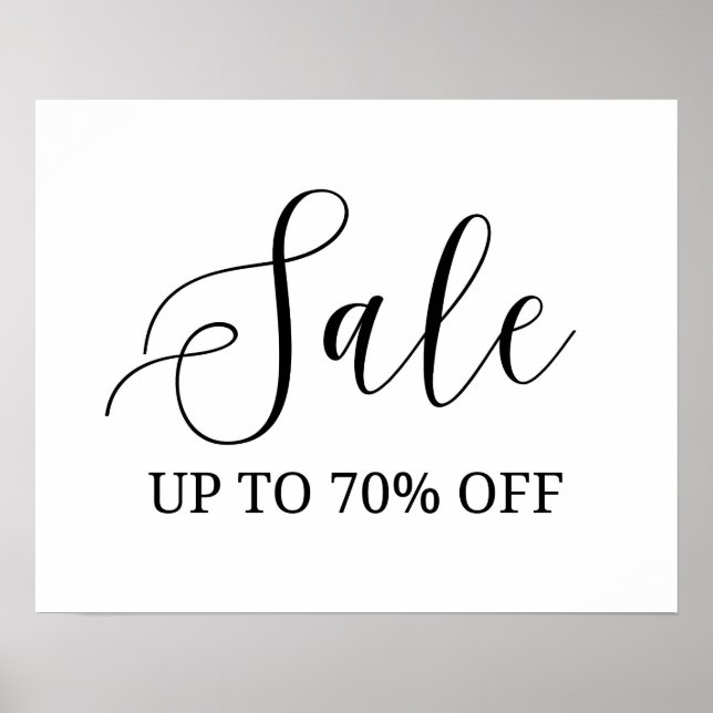 Sale Sign, 70% Off Boutique Sale Poster (Front)