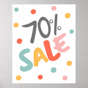 Sale Sign, 70% Off, Clearance Sale, Close out Sale Poster