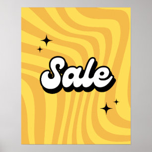 Sale Sign, Retro Sale Sign, Yellow Boutique Sale Poster