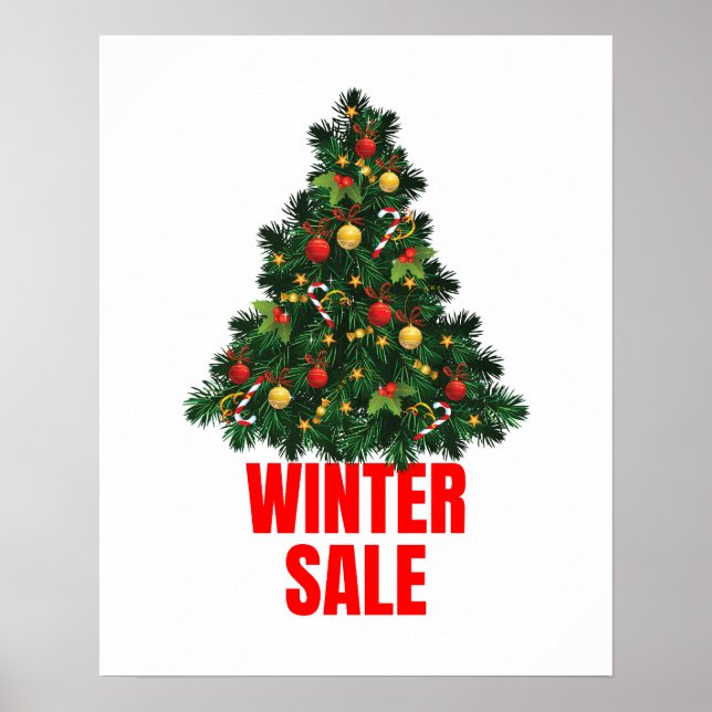 Sale Sign, Winter Sale Sign, Christmas Sale Poster (Front)