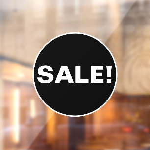 Sale Window Sign for Business - Yellow Circle