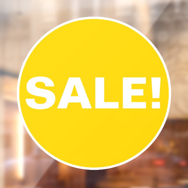 Sale Window Sign for Business - Yellow Circle (Sheet 2)