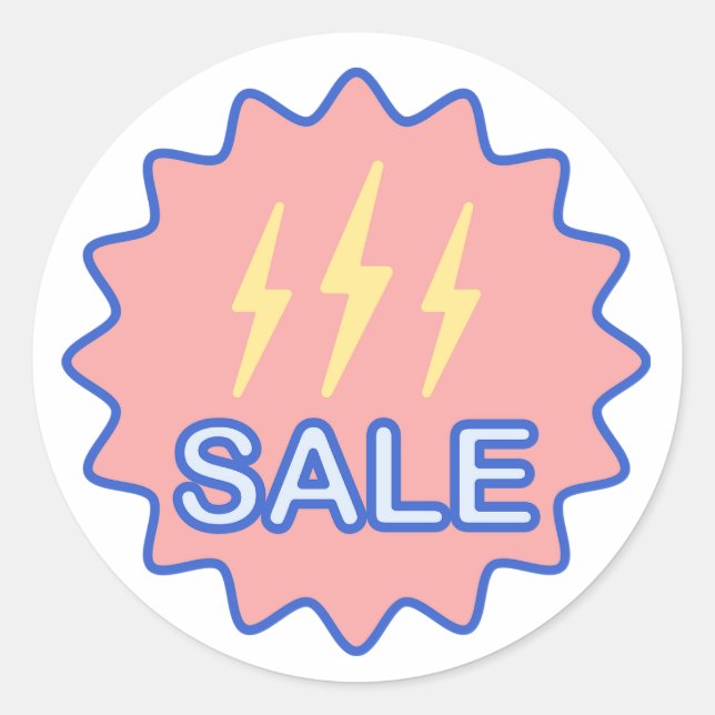 Sale with an Electric Power Sign Classic Round Sticker (Front)