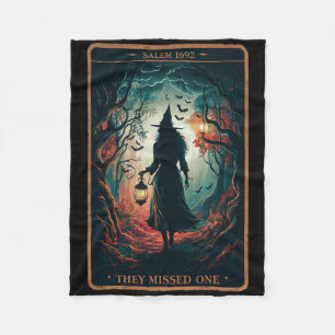 Salem 1692 Halloween Witch They Missed One Tarot C Fleece Blanket