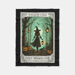 Salem 1692 Halloween Witch They Missed One Tarot C Fleece Blanket