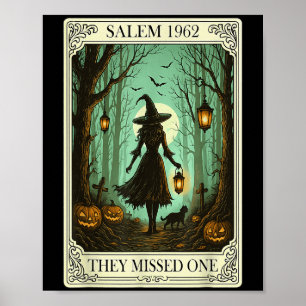Salem 1692 Halloween Witch They Missed One Tarot C Poster