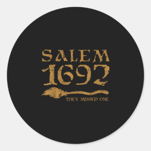 Salem 1692 they missed one halloween classic round sticker