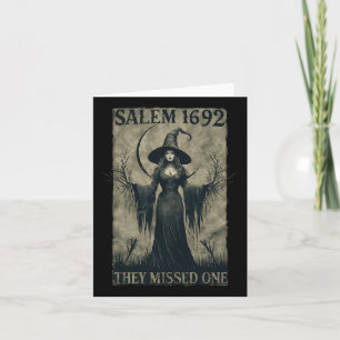 Salem 1692 They Missed One Halloween Feminist Witc Card