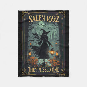 Salem 1692 They Missed One Halloween Witch Tarot C Fleece Blanket