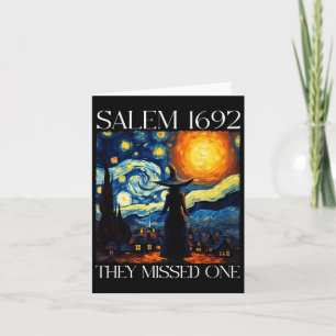 Salem 1692 They Missed One Witch Halloween Pink St Card