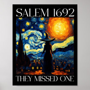 Salem 1692 They Missed One Witch Halloween Pink St Poster