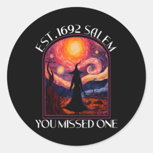 Salem 1692 They Missed One Witch Halloween Van Gog Classic Round Sticker