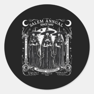 Salem Annual 1692 Witches Convention Vintage Girls Classic Round Sticker