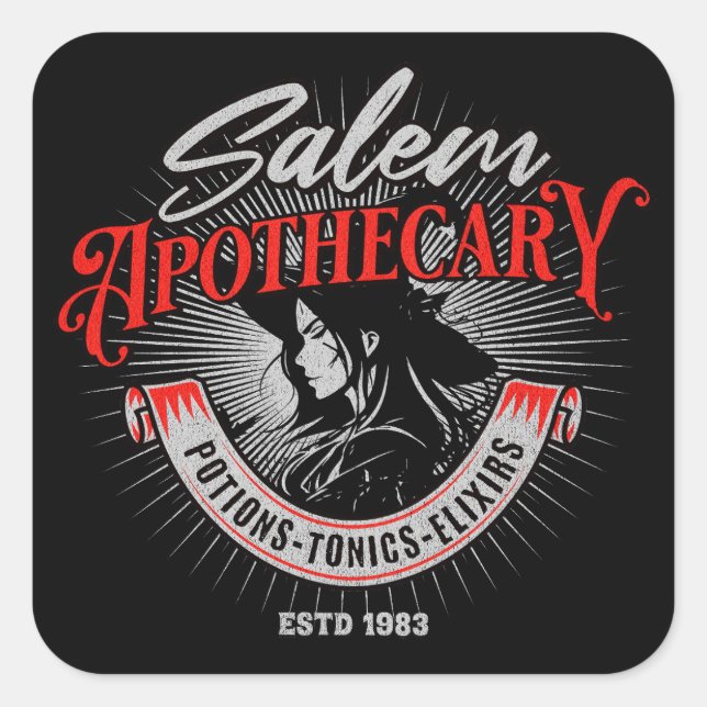 Salem Apothecary Vintage Witch  Square Sticker (Front)