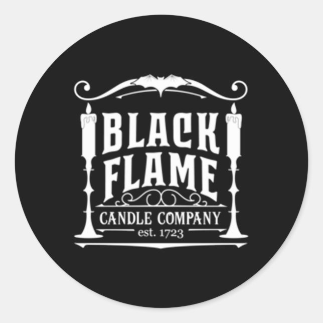 Salem Black Flame Candle Company Est 1723 Hallowee Classic Round Sticker (Front)