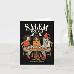 Salem Book Club Retro Halloween Bookish Halloween  Card
