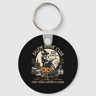 Salem Book Club Witch Cat Halloween Spooky Season  Key Ring