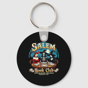 Salem Book Club Witches Gothic Halloween Read Key Ring