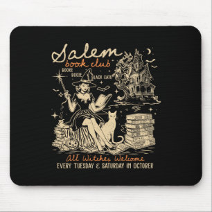 Salem Book Club Witches Witchy Witch Spooky Season Mouse Pad