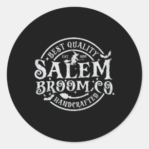 Salem Broom Company Est 1692 Halloween Fun Witch  Classic Round Sticker