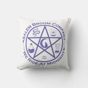 Salem Broom Company We Ride At Midnight Halloween  Cushion